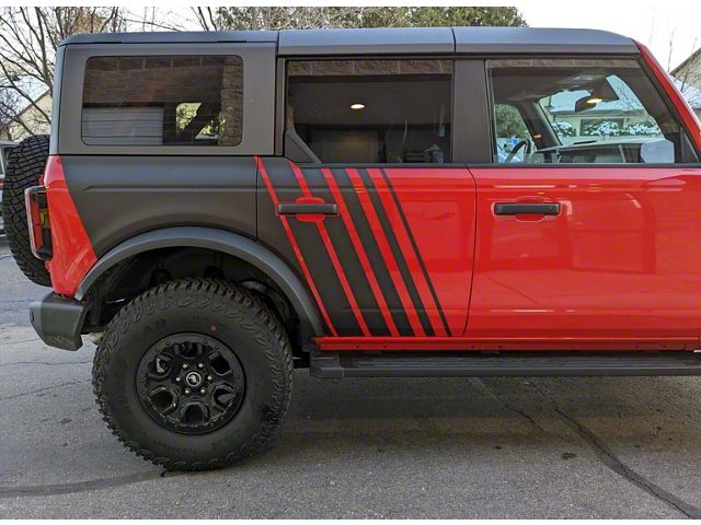 Quarter Panel Side Fading Decals; Satin Black (21-24 Bronco 4-Door)