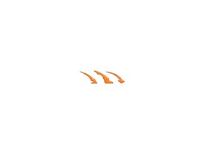 Raptor Emblem Claw Mark Inserts; Gloss Orange (22-24 Bronco Raptor)
