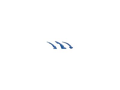 Raptor Emblem Claw Mark Inserts; Velocity Blue (22-24 Bronco Raptor)