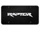 Raptor License Plate; Black (Universal; Some Adaptation May Be Required)