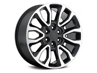 Raptor Style Gloss Black Machined 6-Lug Wheel; 20x9; 30mm Offset (22-24 Bronco Raptor)