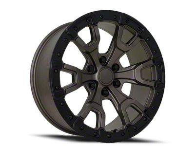 Raptor Style Satin Black with Gray Ring 6-Lug Wheel; 20x9; 20mm Offset (22-24 Bronco Raptor)