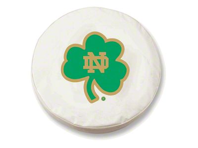 Shamrock Notre Dame Spare Tire Cover with Camera Port; White (21-24 Bronco)