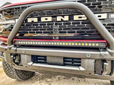 Single 30-Inch White LED Light Bar with Bumper Mounting Brackets (21-24 Bronco w/ Modular Front Bumper)