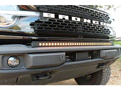 Single 40-Inch Amber LED Light Bar with Bumper Mounting Brackets (21-24 Bronco w/ Capable Steel Front Bumper)