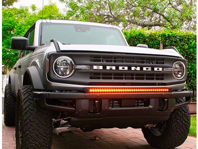 Single 40-Inch Amber LED Light Bar with Bumper Mounting Brackets (21-24 Bronco w/ Modular Front Bumper)