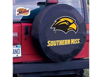 Southern Mississippi University Spare Tire Cover with Camera Port; Black (21-24 Bronco)