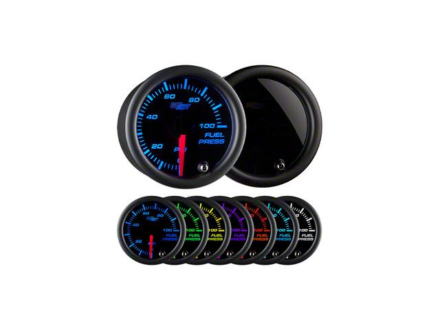 100 PSI Fuel Pressure Gauge; Tinted 7 Color (Universal; Some Adaptation May Be Required)