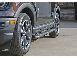 4-Inch Oval 4X Series Side Step Bars; Textured Matte Black (21-25 Bronco Sport)