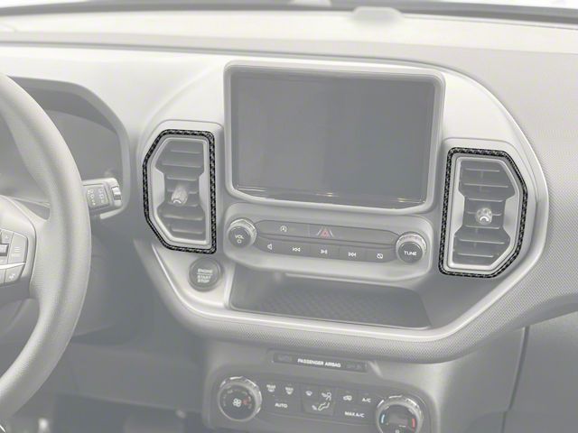 A/C Vent Surround Accent Trim; Domed Carbon Fiber (21-24 Bronco Sport)