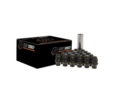 Black Acorn Spline ET Lug Nuts; M12x1.5; Set of 24 (21-24 Bronco Sport)