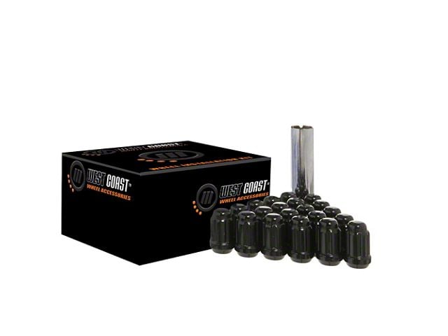 Black Acorn Spline Lug Nuts; M12x1.5; Set of 24 (21-24 Bronco Sport)