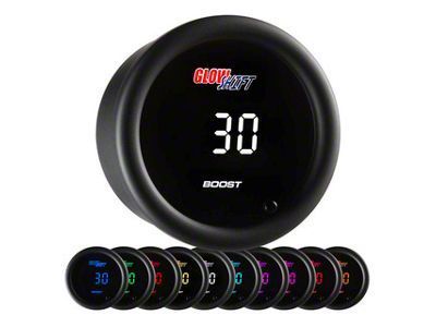 Digital Boost/Vacuum Gauge; Black 10 Color (Universal; Some Adaptation May Be Required)