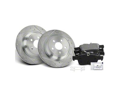 Drilled and Slotted 5-Lug Brake Rotor and Pad Kit; Rear (21-25 Bronco Sport)