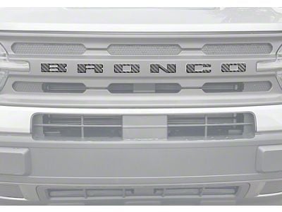 Front Grille Letters Overlays; Forged Carbon Fiber (21-24 Bronco Sport)