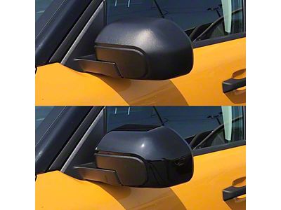 Chrome Delete Mirror Covers without Turn Signal Openings; Gloss Black (21-24 Bronco Sport)