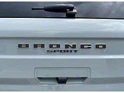 Rear Liftgate Letter Overlays; Matte Black (21-24 Bronco Sport)