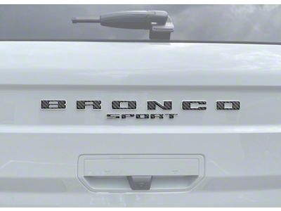 Rear Liftgate Letter Overlays; Reflective Black Topo (21-24 Bronco Sport)