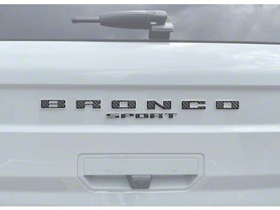 Rear Liftgate Letter Overlays; Reflective Black Topo with Red Outline (21-24 Bronco Sport)