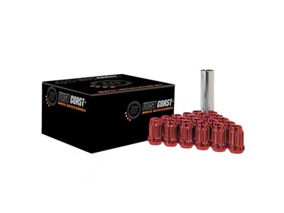 Red Acorn Spline Lug Nuts; M12x1.5; Set of 24 (21-24 Bronco Sport)