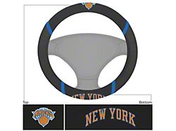 Steering Wheel Cover with New York Knicks Logo; Black (Universal; Some Adaptation May Be Required)