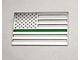 Stainless Steel American Flag Emblem; Brushed with Thin Green Line (Universal; Some Adaptation May Be Required)