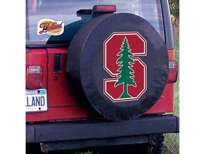 Stanford University Spare Tire Cover with Camera Port; Black (21-24 Bronco)