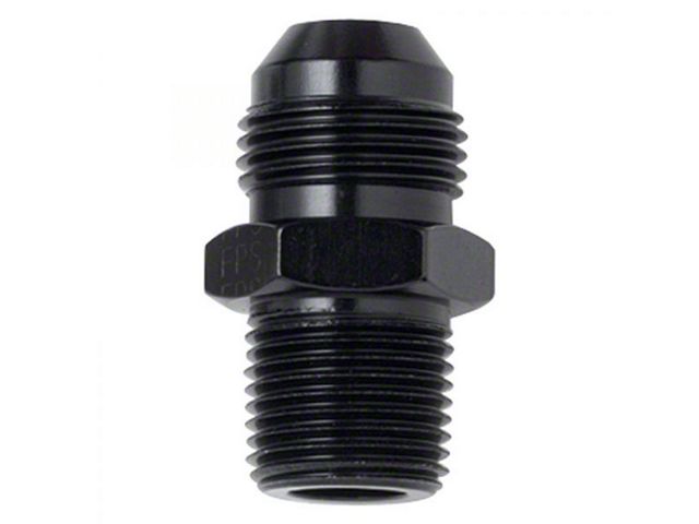 Straight Adapter; -8AN x 1/2-Inch NPT; Black