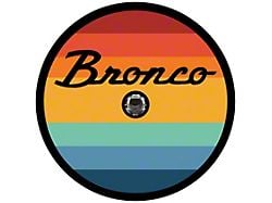 Striped Vintage Bronco Spare Tire Cover with Camera Cutout; Black (21-24 Bronco)