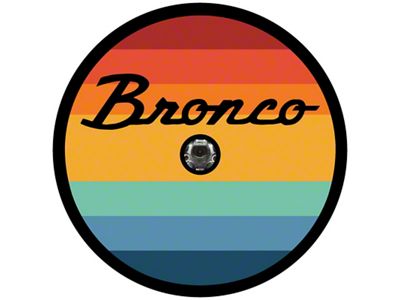 Striped Vintage Bronco Spare Tire Cover with Camera Cutout; Black (21-25 Bronco)