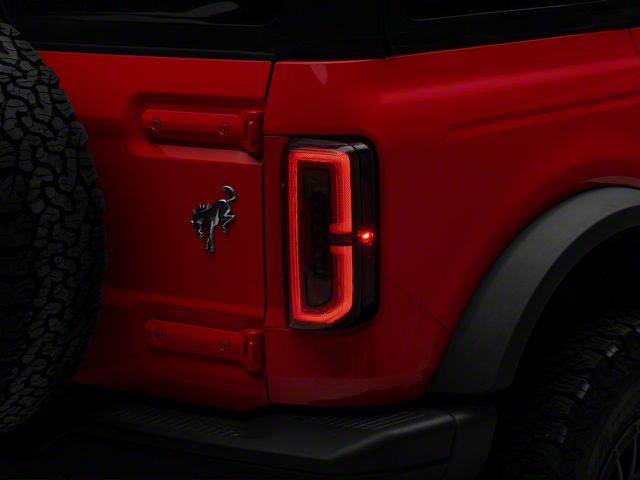 Tail Light Cover Black Out Kit; Carbon Fiber Look (21-24 Bronco)