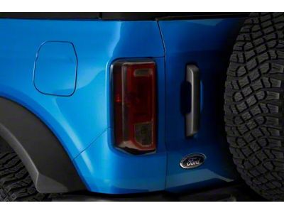 Tail Light Covers; Carbon Fiber Look (21-25 Bronco w/ Factory Halogen Tail Lights)