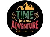 Time for a New Adventure Spare Tire Cover with Camera Cutout; Black (21-24 Bronco)