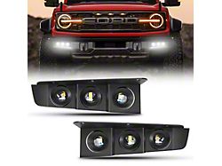 Triple LED Fog Light Kit; White (21-25 Bronco w/ Modular Front Bumper)