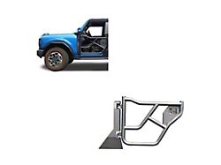 Tubular Front Doors; Black (21-24 Bronco)