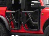 Tubular Front and Rear Doors; Black (21-24 Bronco 4-Door)