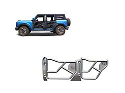 Tubular Front and Rear Doors; Black (21-24 Bronco 4-Door)