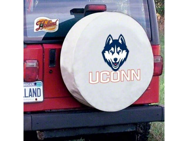 University of Connecticut Spare Tire Cover with Camera Port; White (21-24 Bronco)