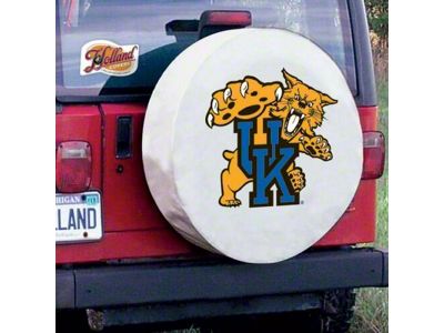 University of Kentucky Cat Spare Tire Cover with Camera Port; White (21-24 Bronco)