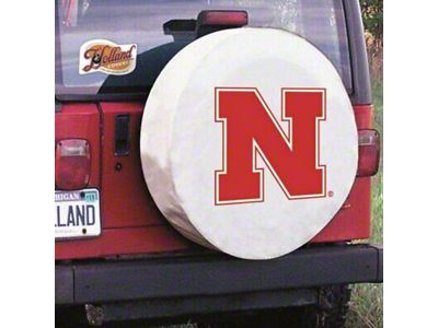 University of Nebraska Spare Tire Cover with Camera Port; White (21-24 Bronco)