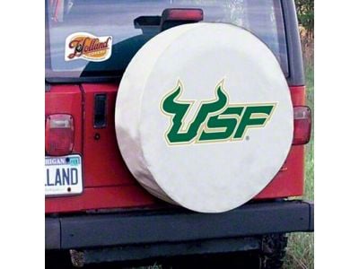 University of South Florida Spare Tire Cover with Camera Port; White (21-24 Bronco)
