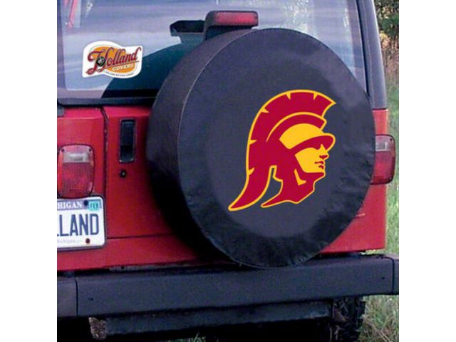 University of Southern California Spare Tire Cover with Camera Port; Black (21-24 Bronco)