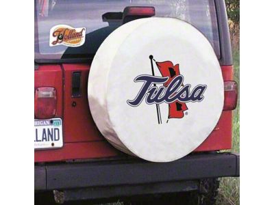 University of Tulsa Spare Tire Cover with Camera Port; White (21-24 Bronco)