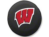 University of Wisconsin W Spare Tire Cover with Camera Port; Black (21-24 Bronco)