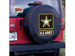 U.S. Army Spare Tire Cover with Camera Port; Black (21-24 Bronco)