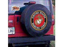 U.S. Marines Spare Tire Cover with Camera Port; Black (21-25 Bronco)