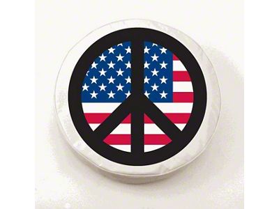USA Peace Style 2 Spare Tire Cover with Camera Port; White (21-24 Bronco)