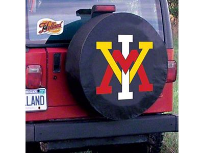 Virginia Military Institute Spare Tire Cover with Camera Port; Black (21-24 Bronco)