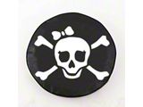 White Pirate Girl Spare Tire Cover with Camera Port; Black (21-24 Bronco)