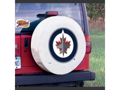Winnipeg Jets Spare Tire Cover with Camera Port; White (21-24 Bronco)